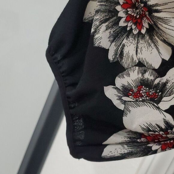 NWT Sandra Darren Black Polka Dot & Floral Sheath Dress, Size 16 - Picture 4 of 7